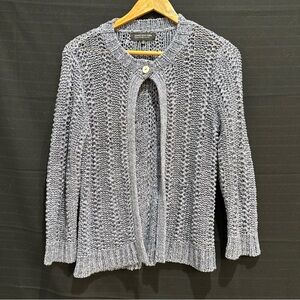 Jones New York Collection Petite Small Open Front Chunky Knit Cardigan Sweater